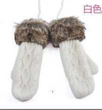women ragwool rag wool gloves hang neck mittens knitted warm fur glove 11 colors TIML66