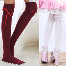 women ribbon bow boot stocking thigh high over knee thigh high long stockings TIML66