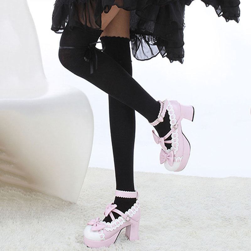 women ribbon bow boot stocking thigh high over knee thigh high long stockings TIML66