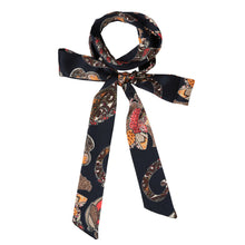 women satin skinny scarf double layered vintage prints elegant versatile scarf ladies plaid scarf ladies narrow scarves feminino TIML66