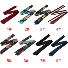 women satin skinny scarf double layered vintage prints elegant versatile scarf ladies plaid scarf ladies narrow scarves feminino TIML66