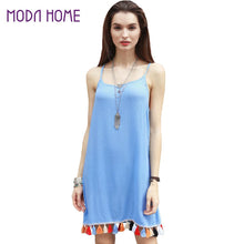 Women Sexy Spaghetti Strap Beach Dress Vintage Tassel Boho Dress Robe Sexy Backless Casual Dresses Vestidos TIML66 TIML66