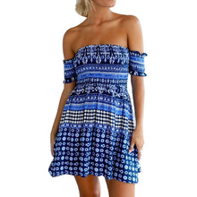 Sexy Straplesini Dress Off-Shoulder Beach Club Print Party BallJFY66
