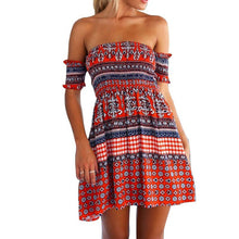 Sexy Straplesini Dress Off-Shoulder Beach Club Print Party BallJFY66