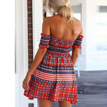 Sexy Straplesini Dress Off-Shoulder Beach Club Print Party BallJFY66