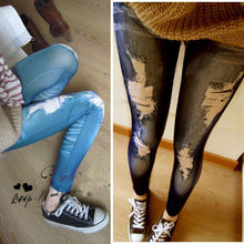 Stretchy Skinny Jeggings Vintage Distressed Tights Denim Jeans Slim Pants TIML66
