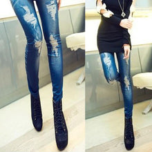 Stretchy Skinny Jeggings Vintage Distressed Tights Denim Jeans Slim Pants TIML66