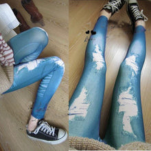 Stretchy Skinny Jeggings Vintage Distressed Tights Denim Jeans Slim Pants TIML66