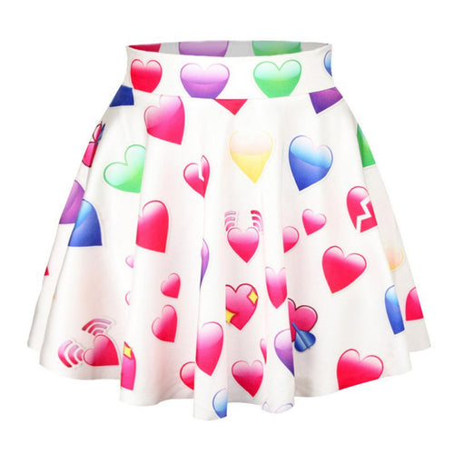 3D Printed Short Mini High Waist Skirt Flared Pleated Skirts Womens 18 Colors 1PY TIML66