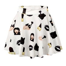 3D Printed Short Mini High Waist Skirt Flared Pleated Skirts Womens 18 Colors 1PY TIML66