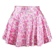 3D Printed Short Mini High Waist Skirt Flared Pleated Skirts Womens 18 Colors 1PY TIML66