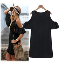women beach dresses off shoulder butterfly sleeve robe femme mini dress woman clothes black grey TIML66