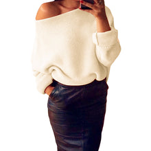Women Sweaters And Pullovers Long Sleeve Solid Color Sweater Ladies Knitted Pullover Batwing Sleeve Casual Slash Neck Knitwear TIML66 TIML66