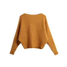 Women Sweaters And Pullovers Long Sleeve Solid Color Sweater Ladies Knitted Pullover Batwing Sleeve Casual Slash Neck Knitwear TIML66 TIML66