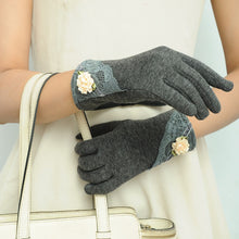 Women Warm Cotton Touch Screen Glove Bow Flower Lace Wrist Gloves Mittens New TIML66