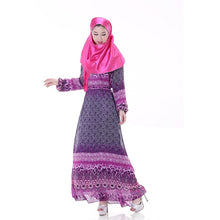 Women's Floral Chiffon Kaftan Abaya Jilbab Islamic Muslim Long Sleeve Maxi Dress PY3 TIML66