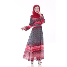 Women's Floral Chiffon Kaftan Abaya Jilbab Islamic Muslim Long Sleeve Maxi Dress PY3 TIML66