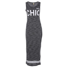 Women's S Sexy Slim Fit Casual Bodycon Dress Letter Print Beach Maxi Dress Vestidos De Festa TIML66