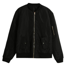 womens bomber jacket women parka padded zipper pockets warm casual jacket outerwearcoat black abrigos mujer TIML66