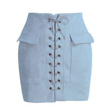 Womens Faux Suede Leather Skirt Pink Classic Vintage All-Match Bandage Skirt High Waist Bodycon Short Pencil Skirt TIML66 TIML66