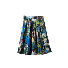 womens skirt vintage print ball gown pleated high waist midi skirt saia skirts women TIML66